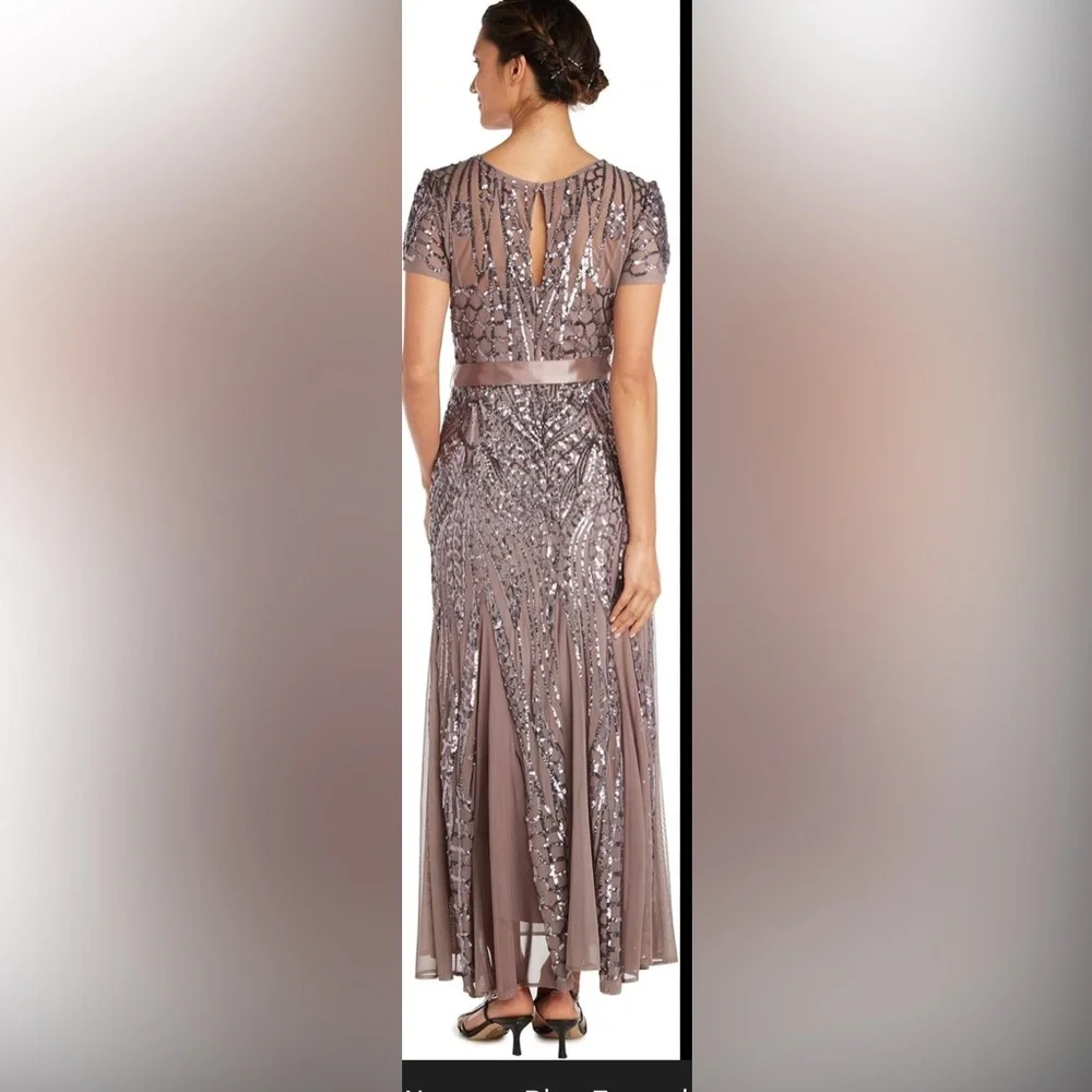 R&M Richards Blush Pink Sequin Prom Dress - Picture 10 of 10